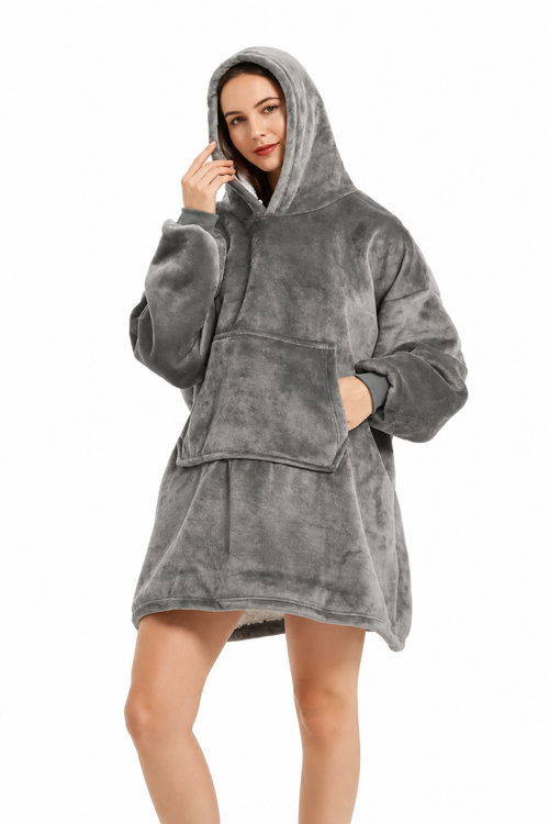 Oversized Sherpa Blanket Hoodie – Ultra Soft Winter Wearable Blanket